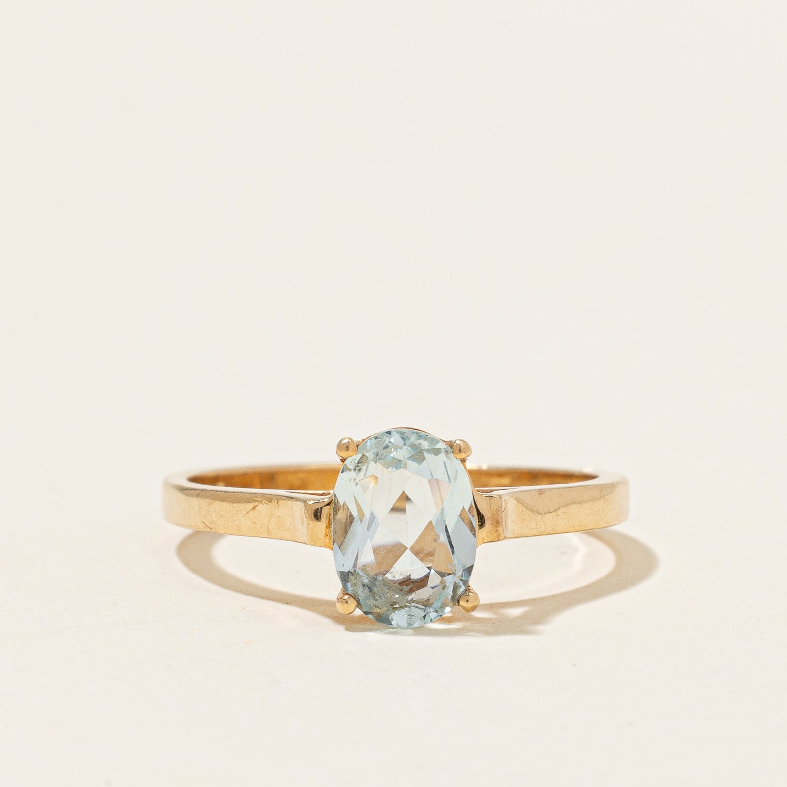 Bague en aigue-marine | 0,70 ct | Taille 6,75 | 