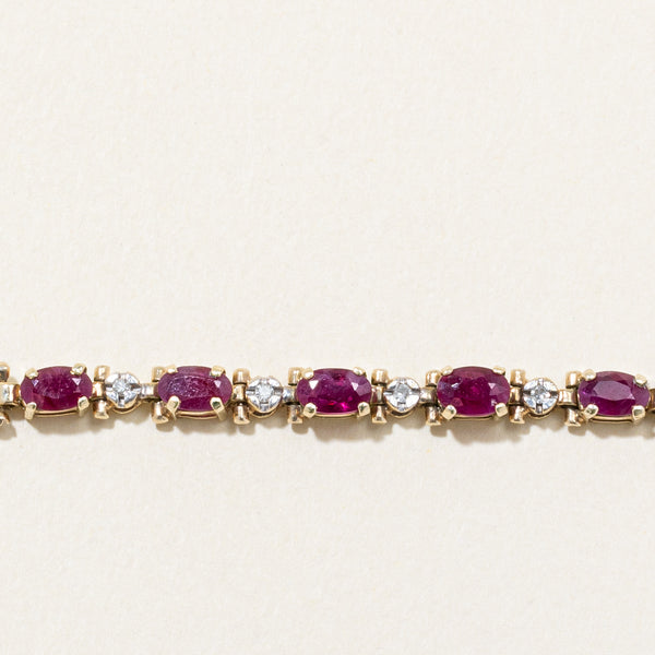 Ruby & Diamond Bracelet | 1.00ctw, 0.02ctw | 7