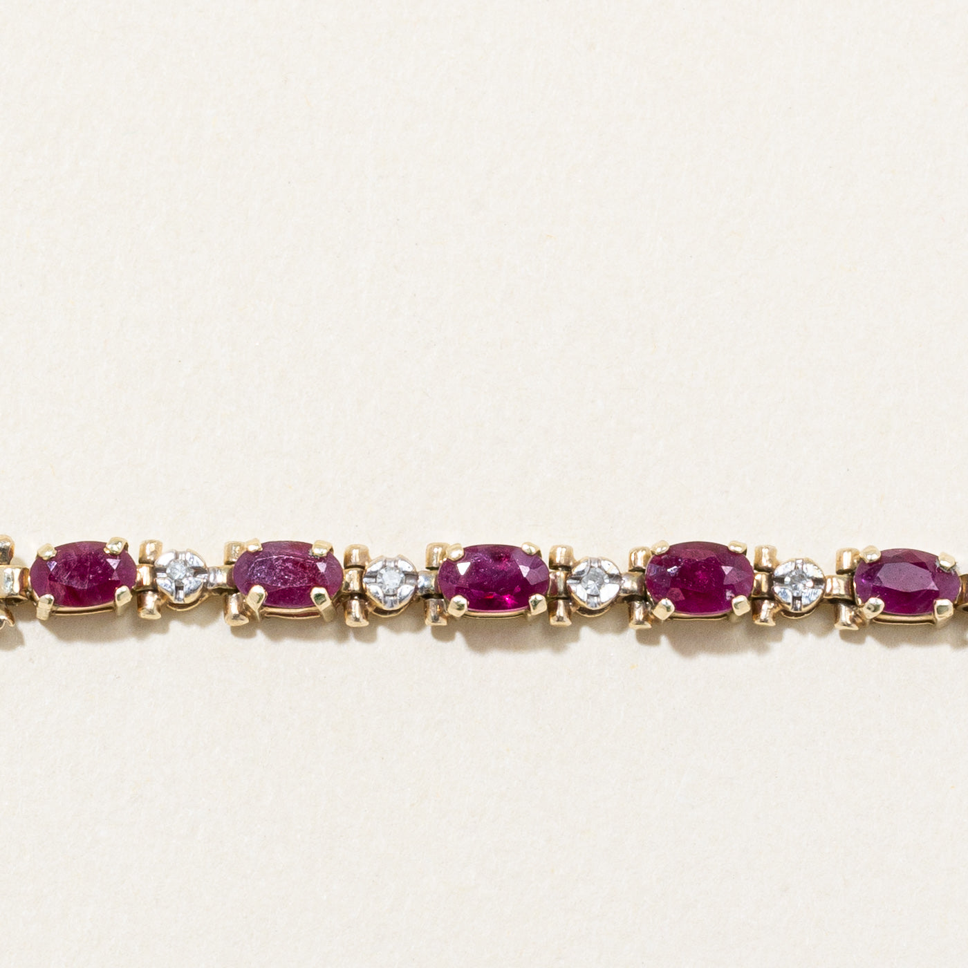 Ruby & Diamond Bracelet | 1.00ctw, 0.02ctw | 7" |