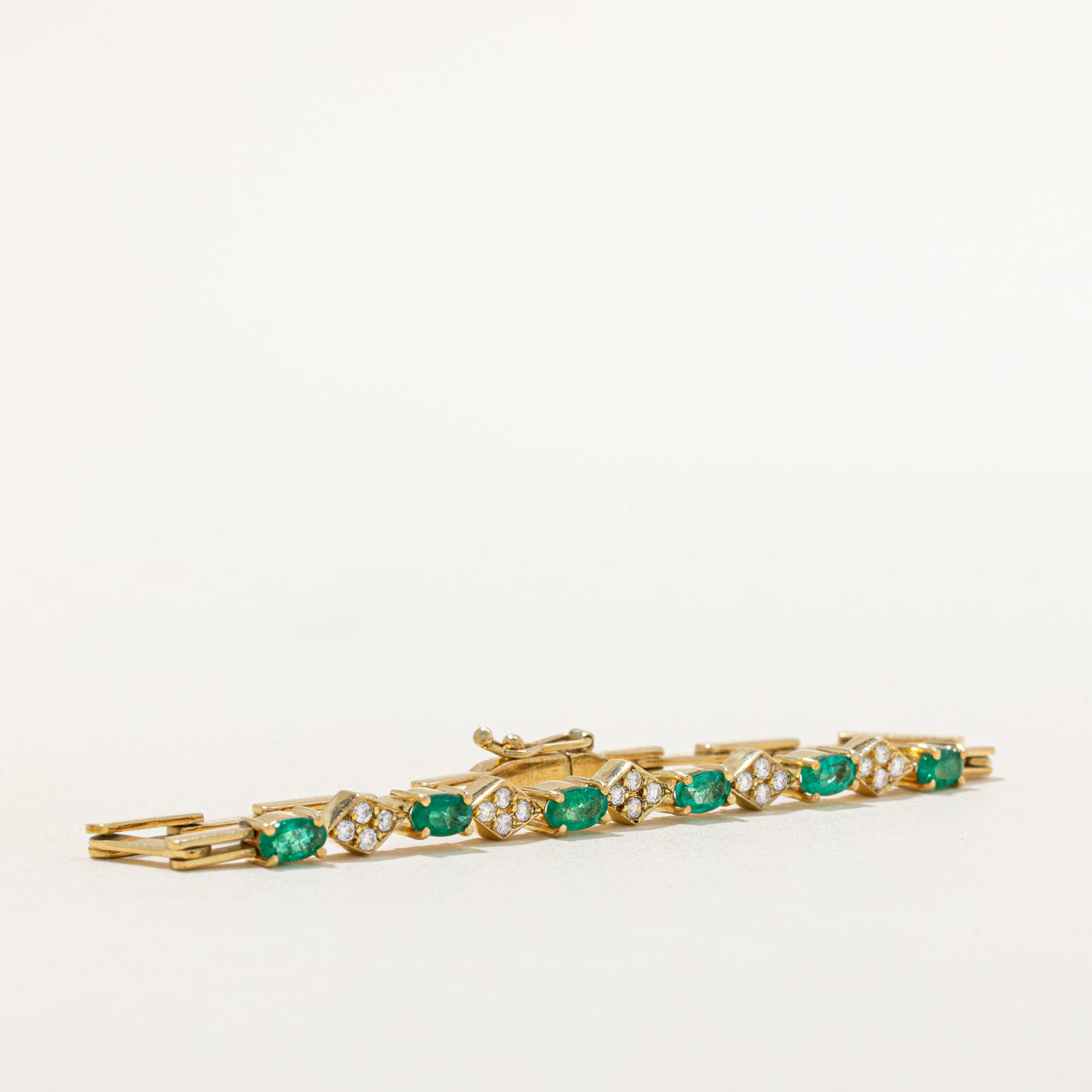 Emerald & Diamond Bracelet | 1.20ctw, 0.30ctw | 7