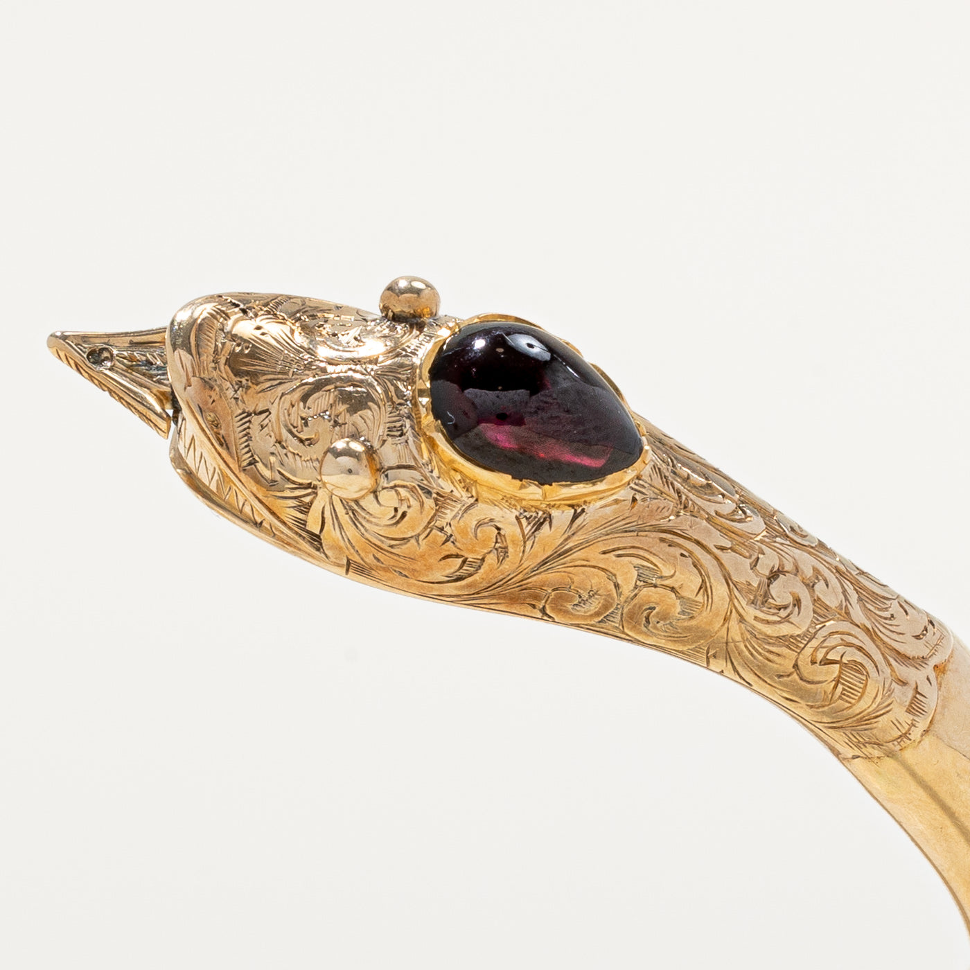 Garnet Snake Open Forearm Bangle | 2.00ct | SZ 6.5