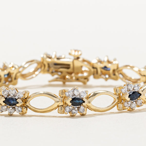 Diamond & Sapphire Bracelet | 0.80ctw, 0.75ctw | 7