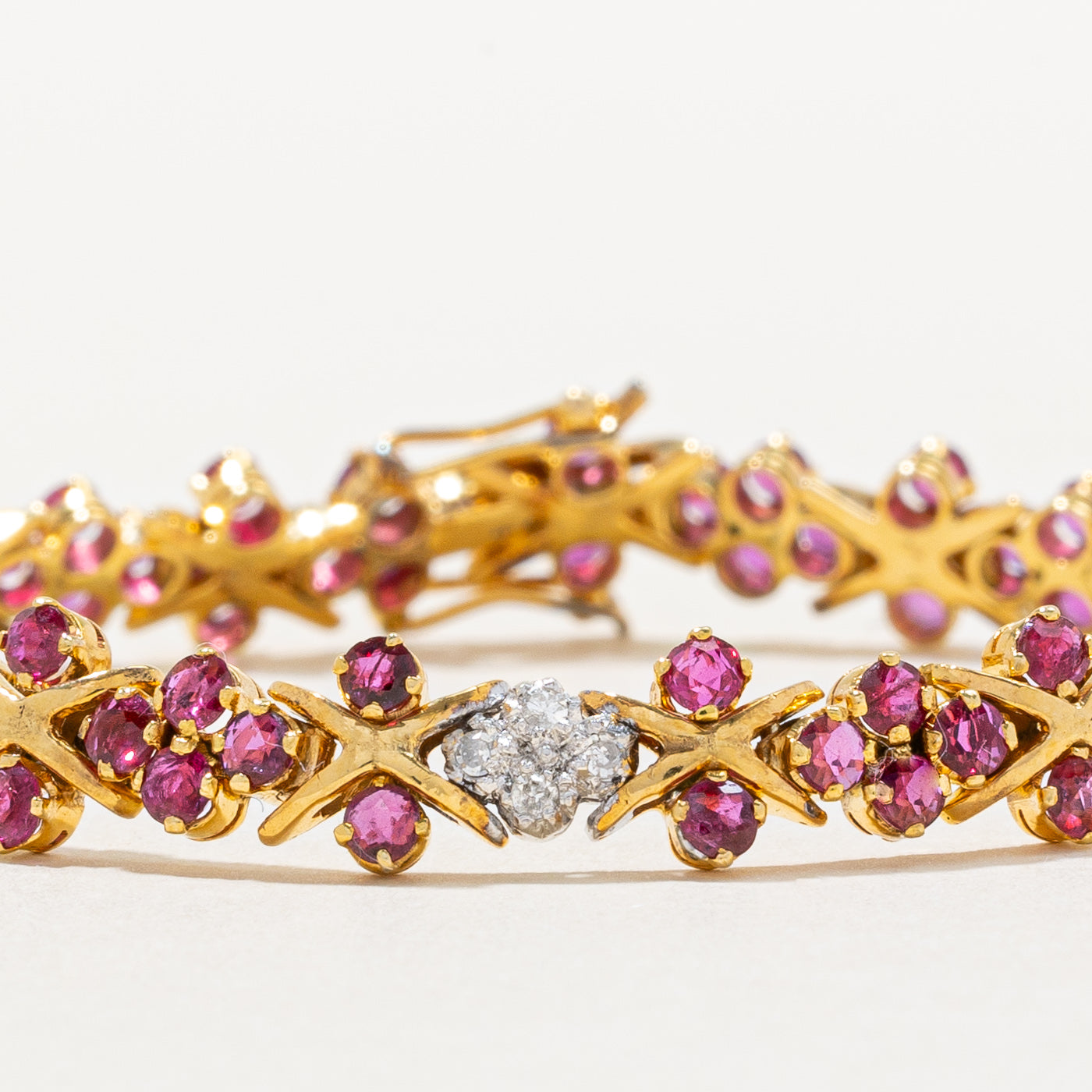 Ruby & Diamond Bracelet | 2.00ctw, 0.12ctw | 6.75