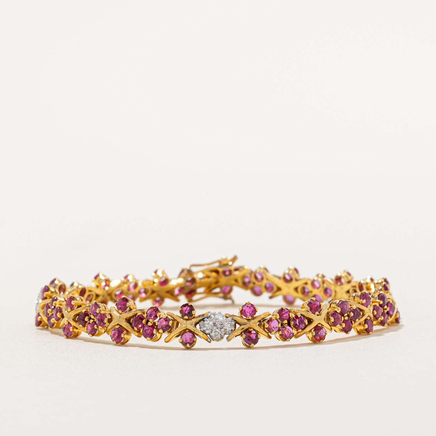 Ruby & Diamond Bracelet | 2.00ctw, 0.12ctw | 6.75