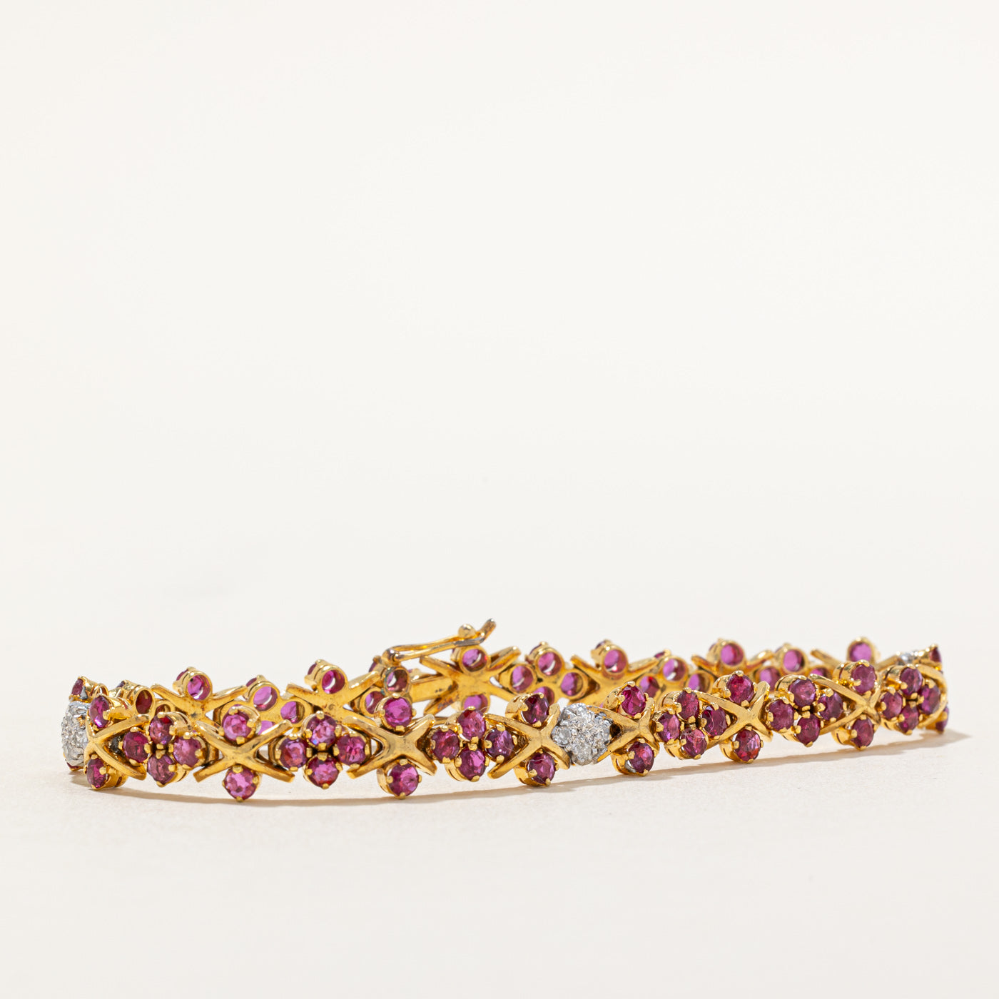 Ruby & Diamond Bracelet | 2.00ctw, 0.12ctw | 6.75