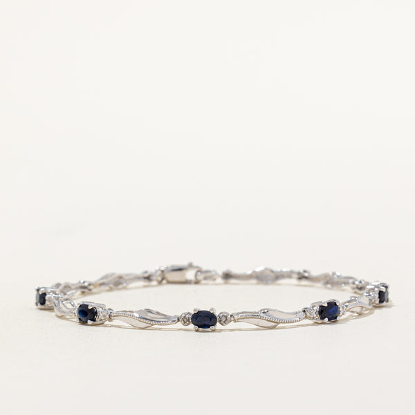 Sapphire & Diamond Bracelet | 1.00ctw, 0.01ctw | 7