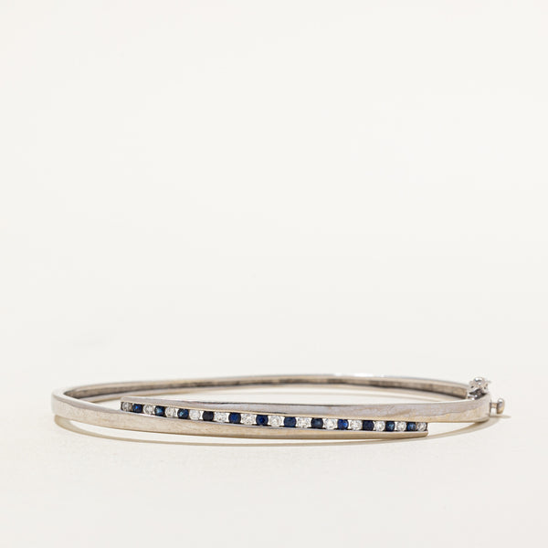 Diamond & Sapphire Tension Set Bracelet | 0.26ctw, 0.24ctw | 7