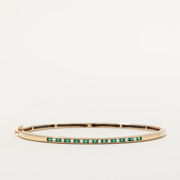 Emerald & Diamond Bracelet | 0.22ctw, 0.18ctw | 7