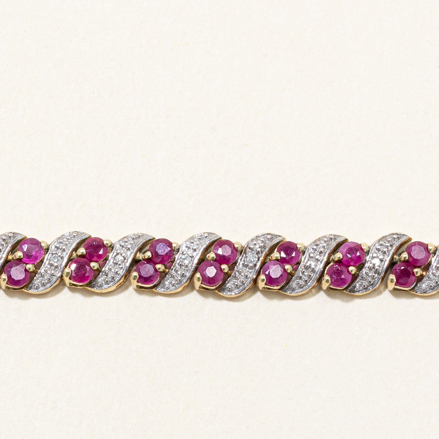 Ruby & Diamond Bracelet | 2.50ctw, 0.02ctw | 7