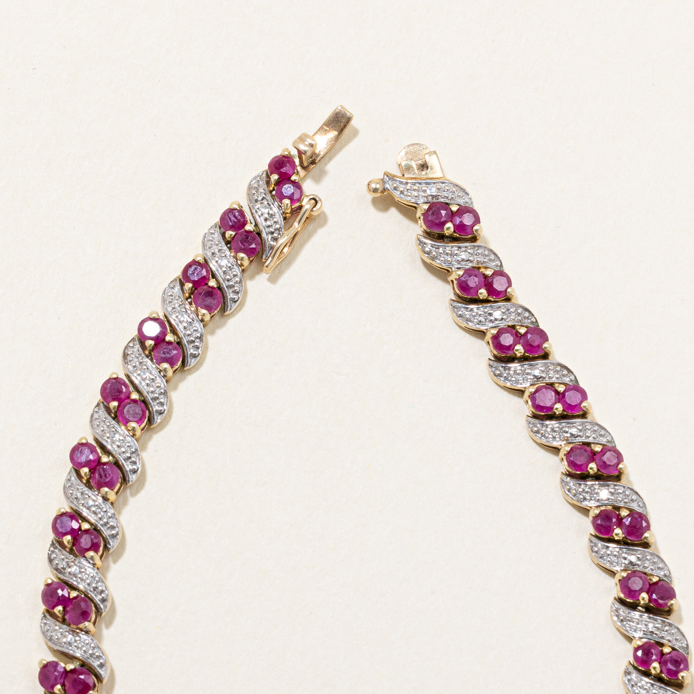 Ruby & Diamond Bracelet | 2.50ctw, 0.02ctw | 7