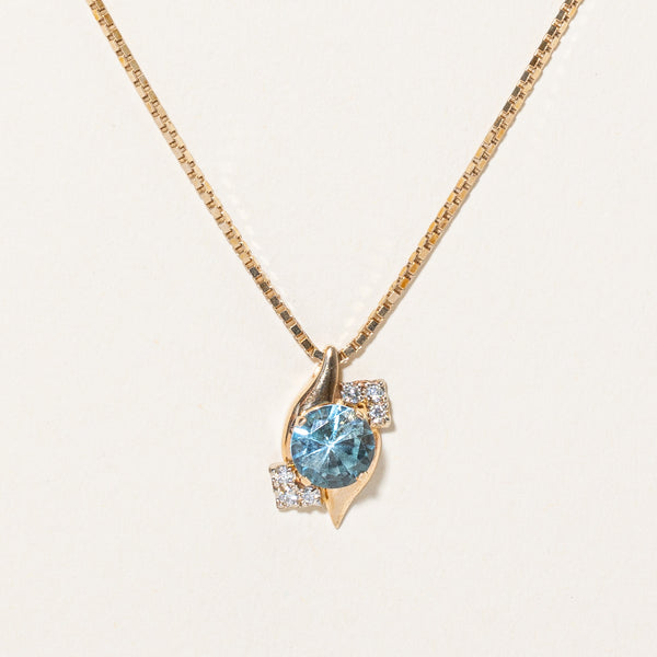 Topaz & Diamond Pendant & Necklace | 2.60ct, 0.12ctw | 16