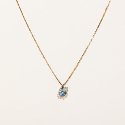 Topaz & Diamond Pendant & Necklace | 2.60ct, 0.12ctw | 16