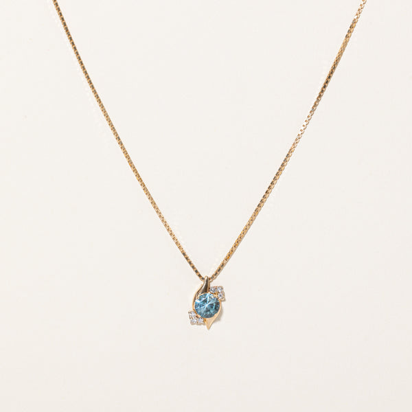 Topaz & Diamond Pendant & Necklace | 2.60ct, 0.12ctw | 16