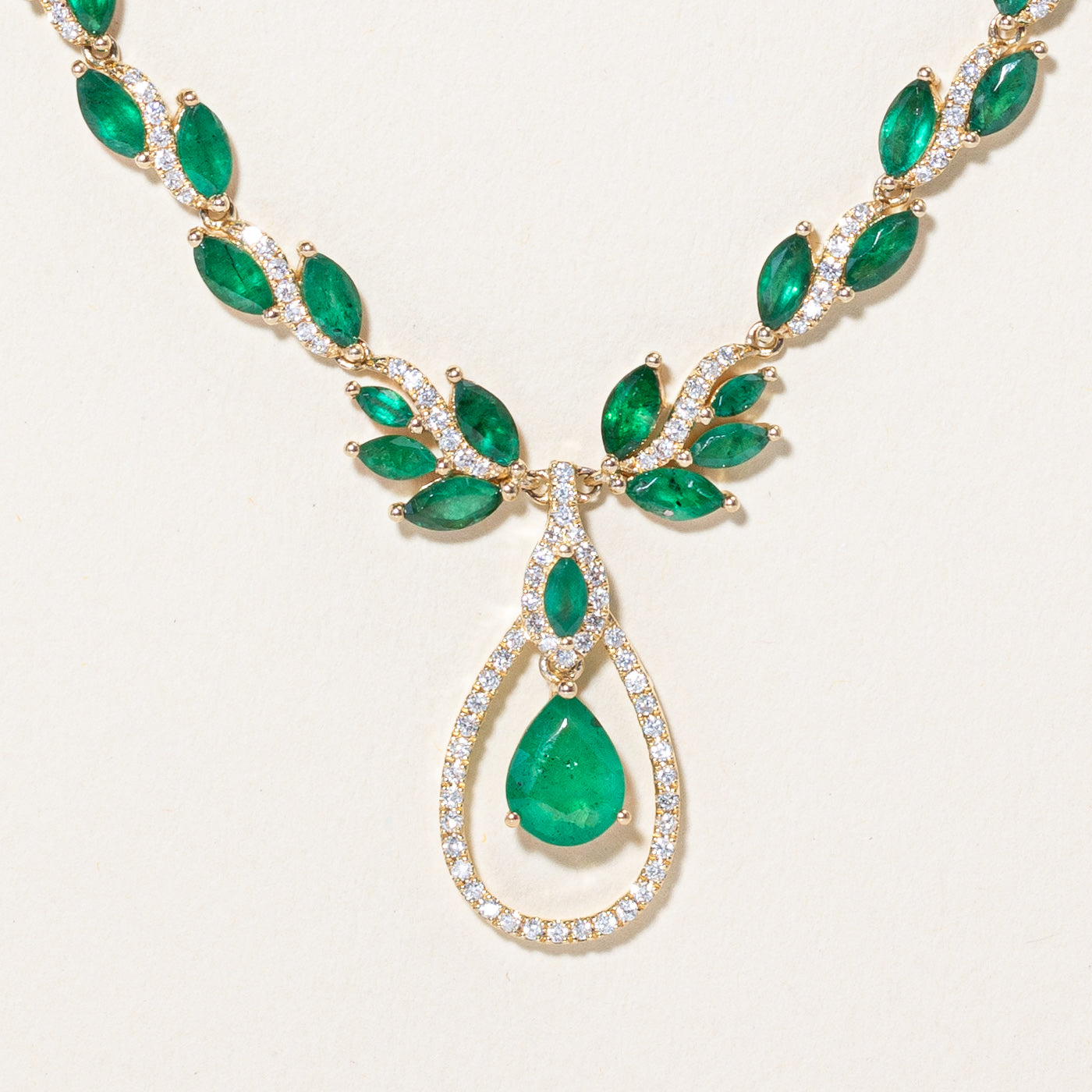 'Effy' Basillica Emerald & Diamond Necklace | 8.84ctw, 0.90ctw | 16