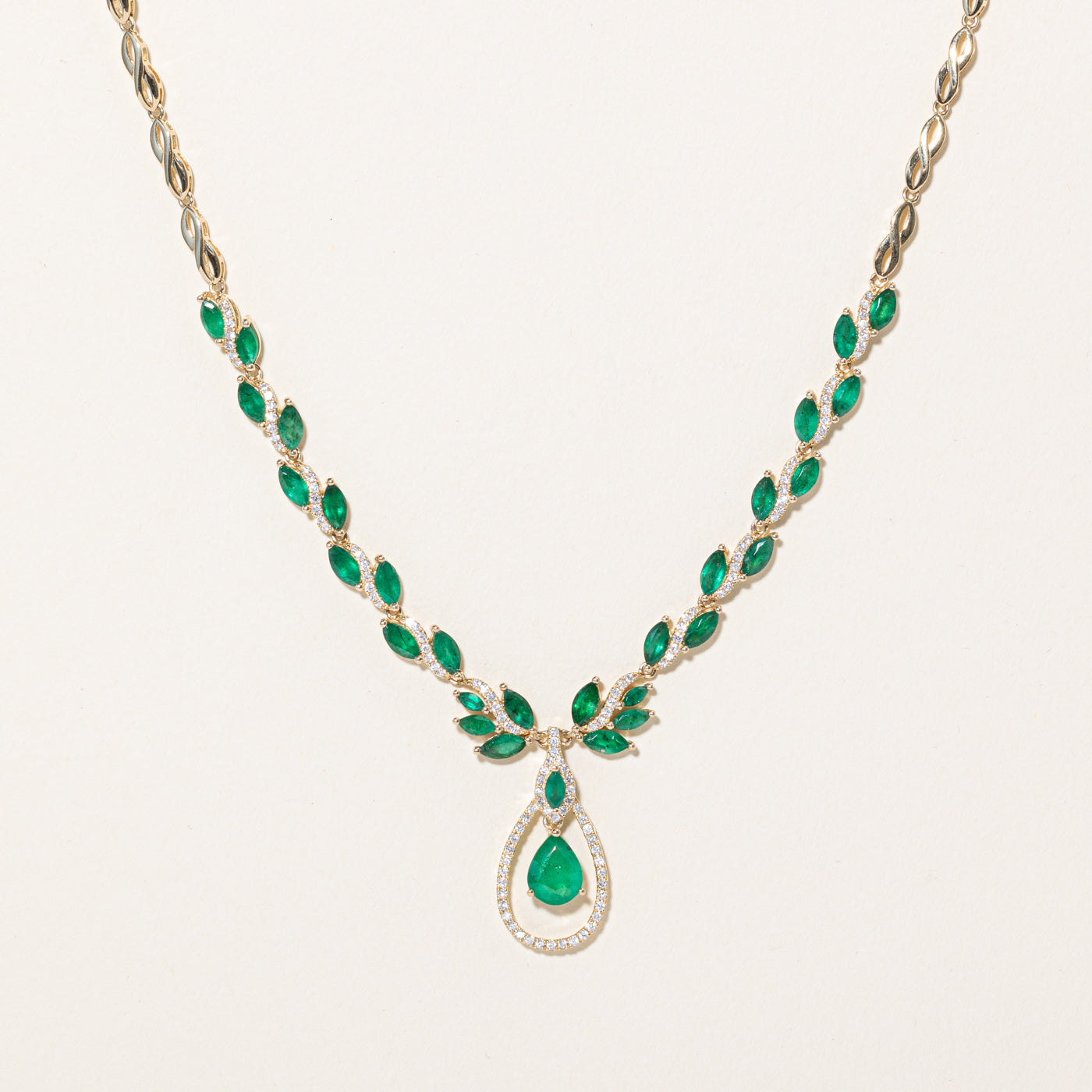 'Effy' Basillica Emerald & Diamond Necklace | 8.84ctw, 0.90ctw | 16