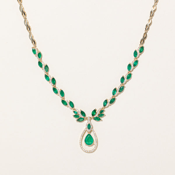 'Effy' Basillica Emerald & Diamond Necklace | 8.84ctw, 0.90ctw | 16