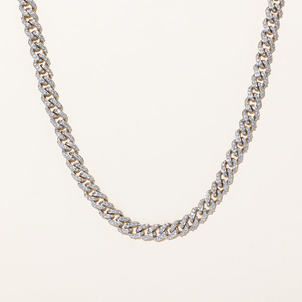 Pave Set Diamond Curb Link Necklace | 5.20ctw | 23