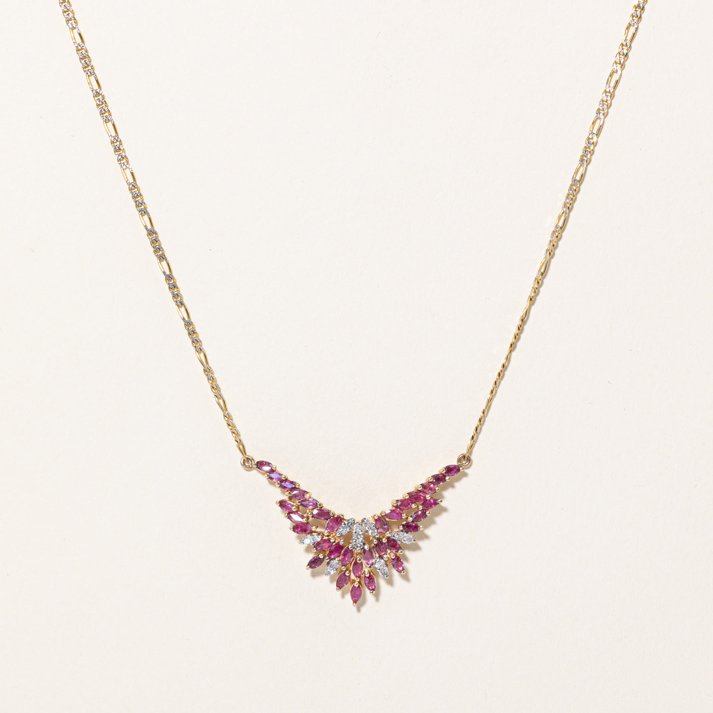 Ruby & Diamond Pendant Necklace | 1.60ctw, 0.30ctw | 19