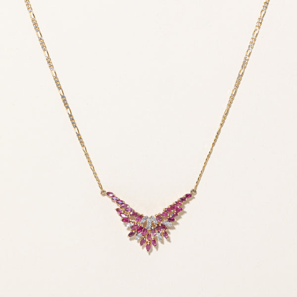 Ruby & Diamond Pendant Necklace | 1.60ctw, 0.30ctw | 19