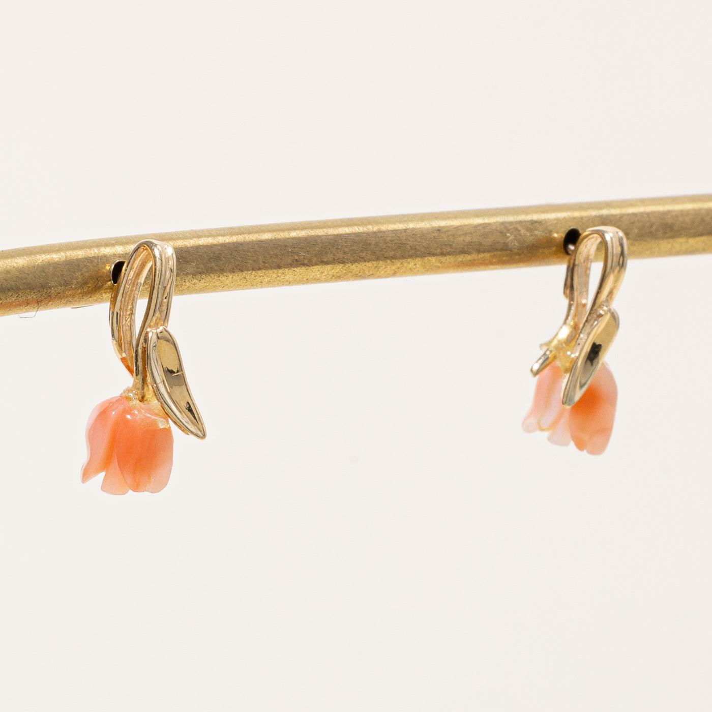 Carved Coral Tulip Earrings | 1.60ctw |