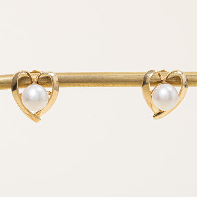 Cultured Pearl Heart Earrings | 4.40ctw |