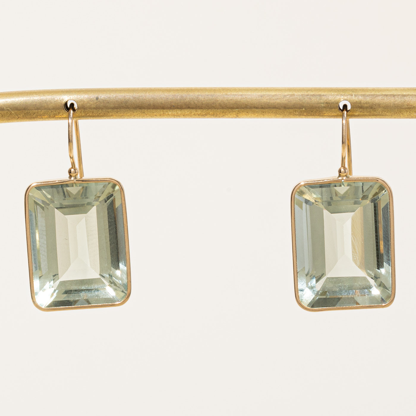 Emerald Cut Prasiolite Earrings | 22.00ctw |