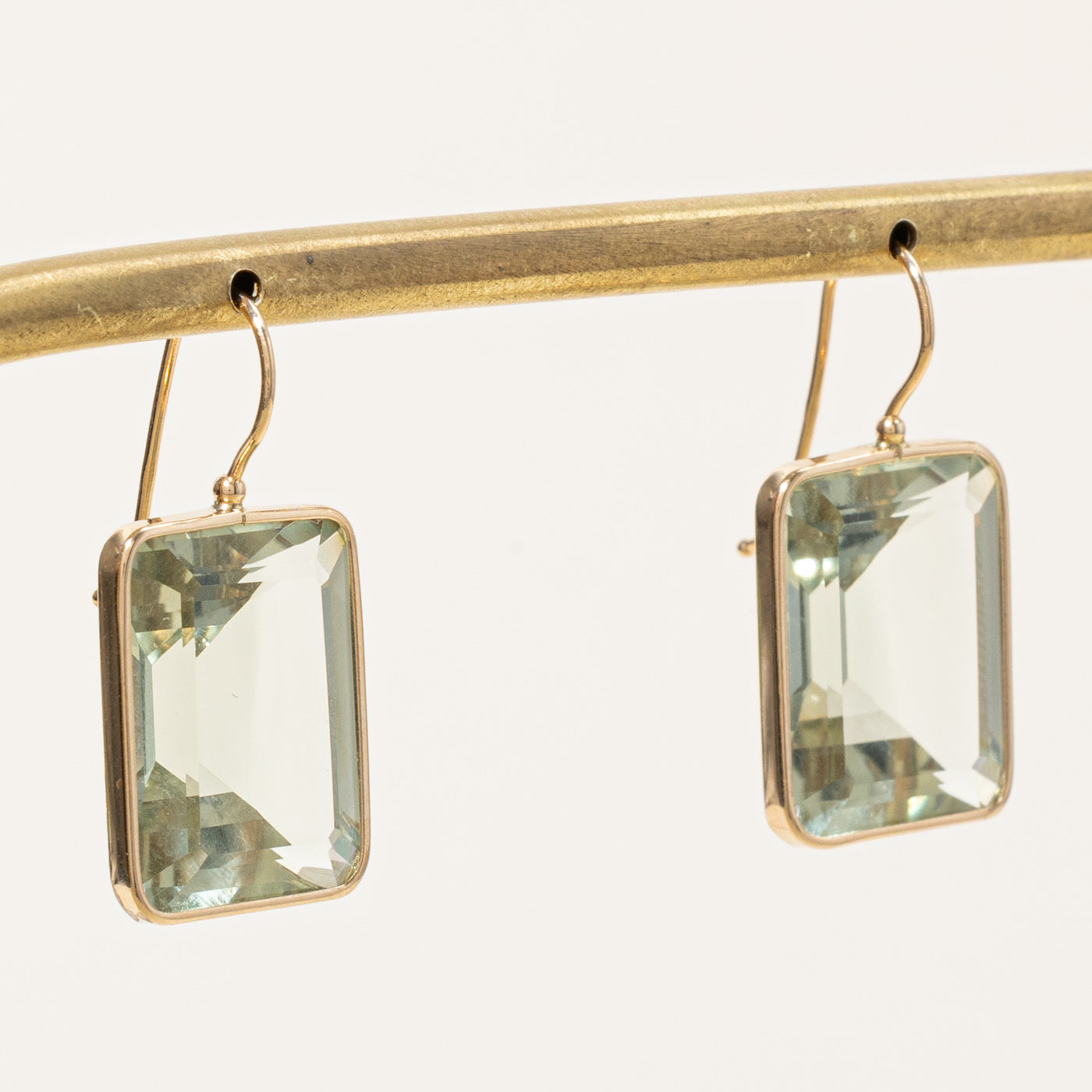 Emerald Cut Prasiolite Earrings | 22.00ctw |