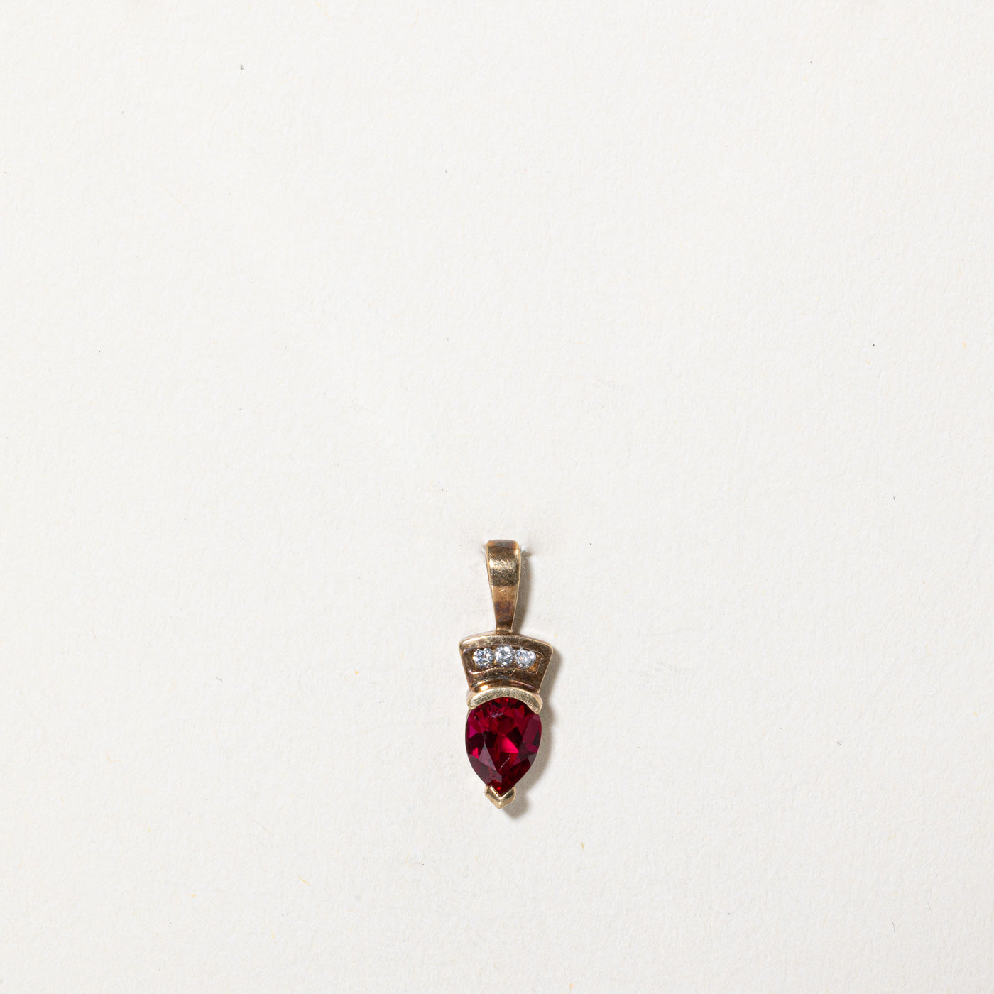 Synthetic Ruby & Diamond Pendant | 1.00ct, 0.03ctw |