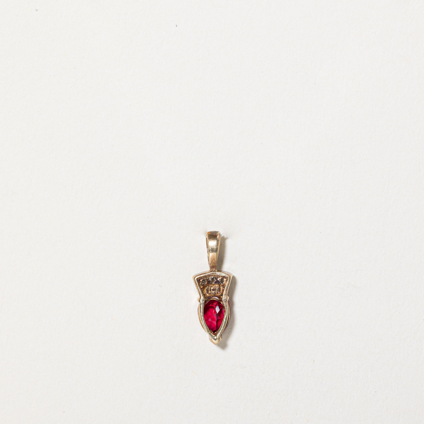 Synthetic Ruby & Diamond Pendant | 1.00ct, 0.03ctw |