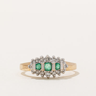 Emerald & Diamond Cocktail Ring | 0.17ctw, 0.12ctw | SZ 9.25 |