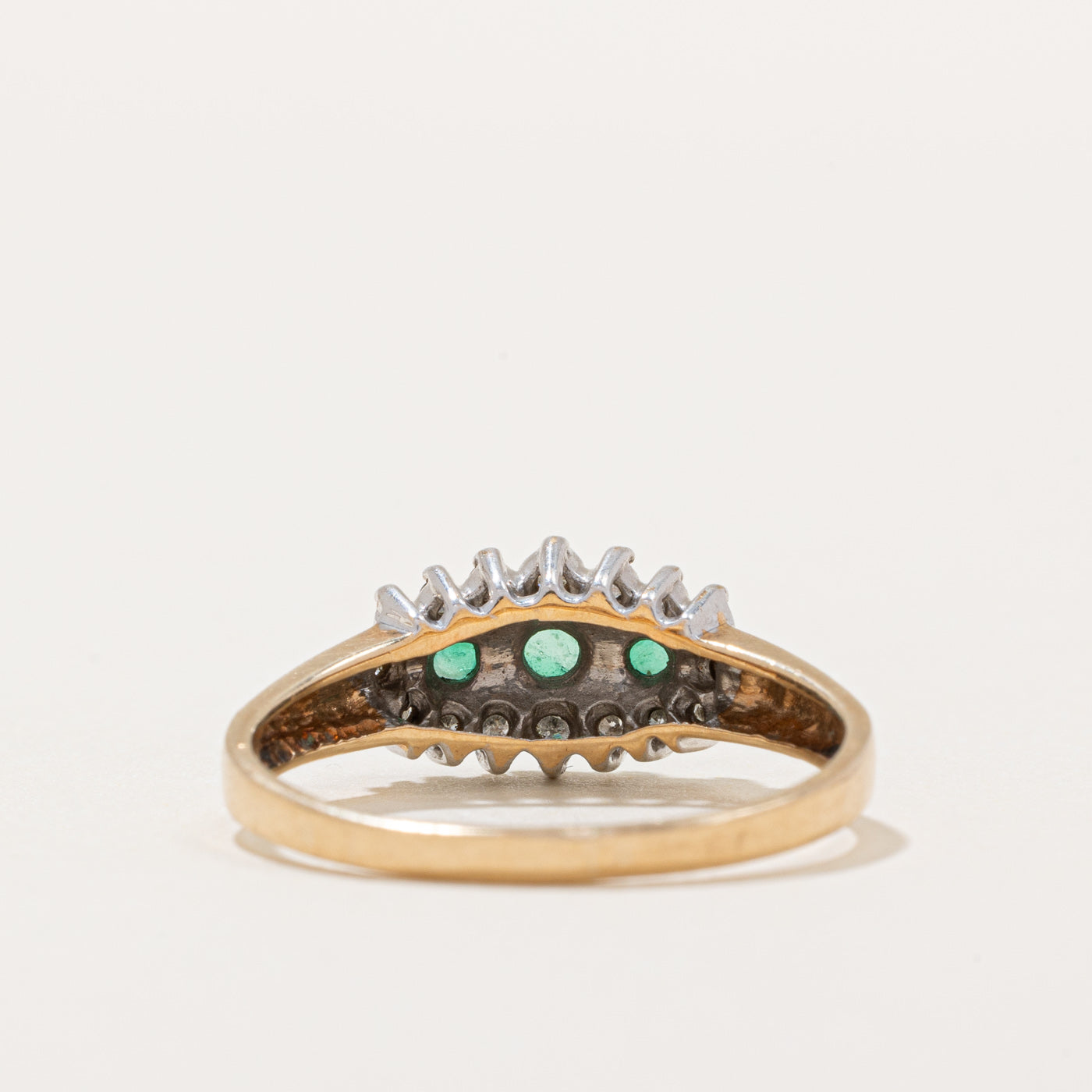 Emerald & Diamond Cocktail Ring | 0.17ctw, 0.12ctw | SZ 9.25 |