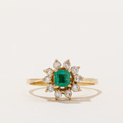 Emerald & Diamond Halo Ring | 0.25ct, 0.20ctw | SZ 6.75 |