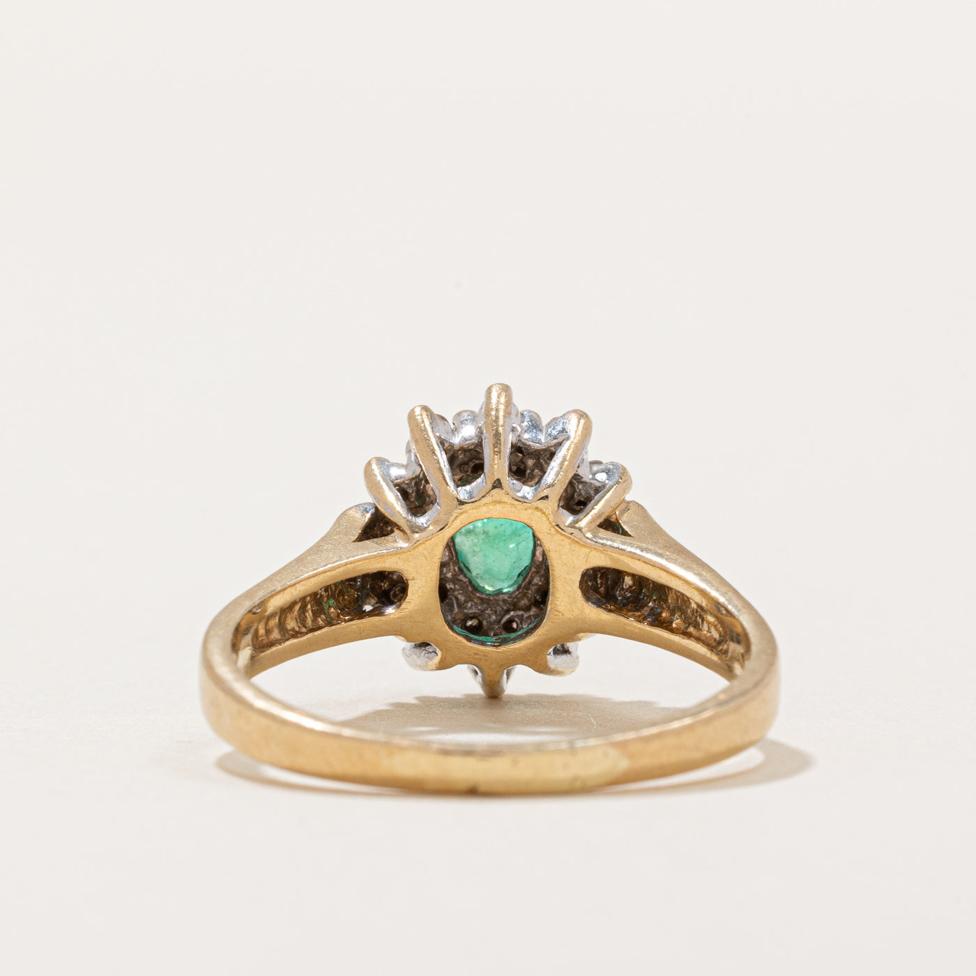 Emerald & Diamond Halo Ring | 0.28ct, 0.12ctw | SZ 7.25 |