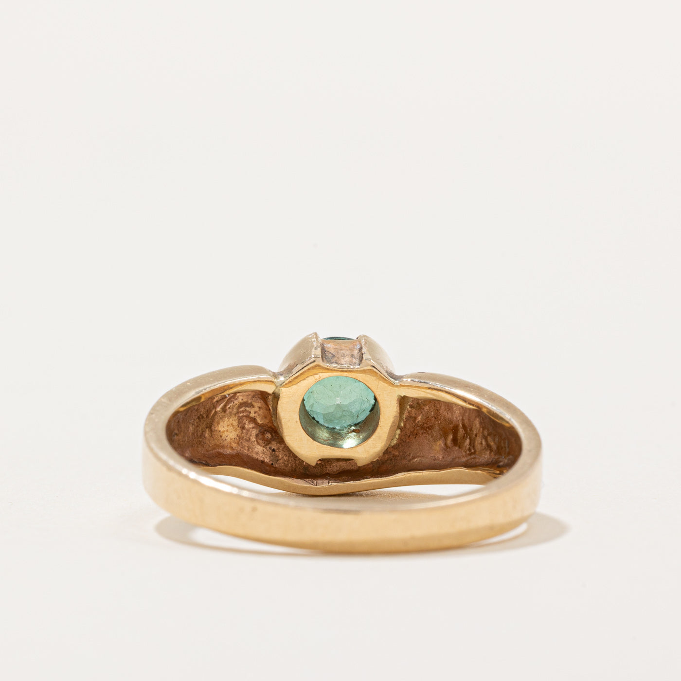 Semi Bezel Offset Green Tourmaline Ring | 0.80ct | SZ 10.25 |