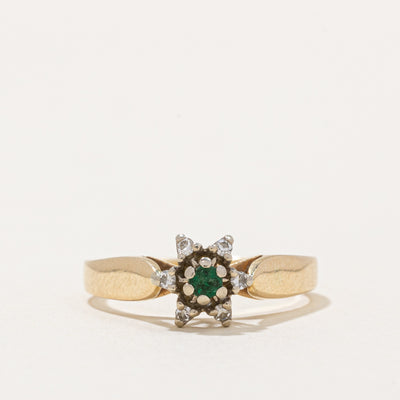 Diamond & Emerald Ring | 0.05ctw, 0.015ct | SZ 5.25 |