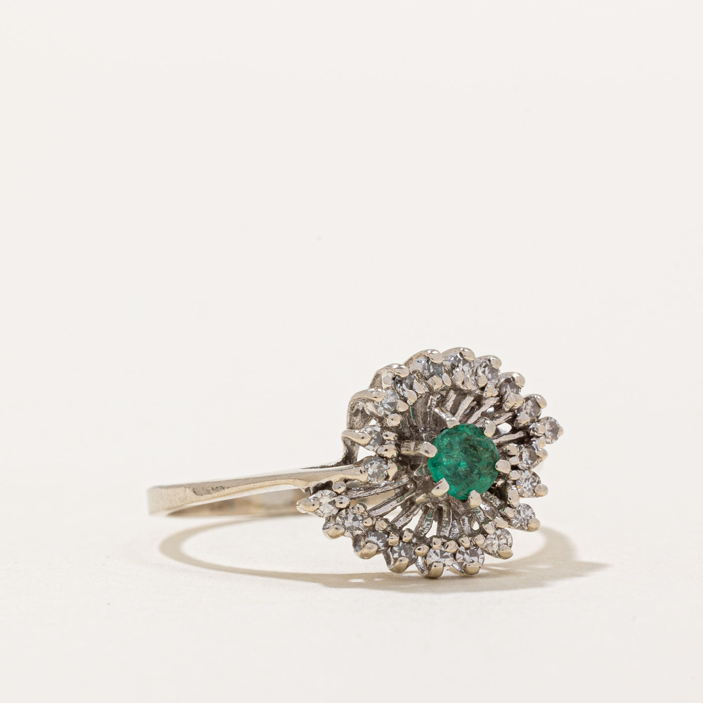 Emerald & Diamond Ring | 0.13ct, 0.10ctw | SZ 7.75 |
