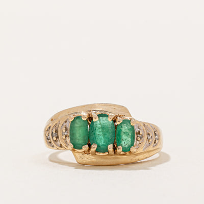Emerald & Diamond Ring | 0.75ctw, 0.03ctw | SZ 7 |