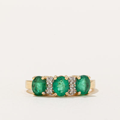 Emerald & Diamond Ring | 0.86ctw, 0.02ctw | SZ 5.5 |