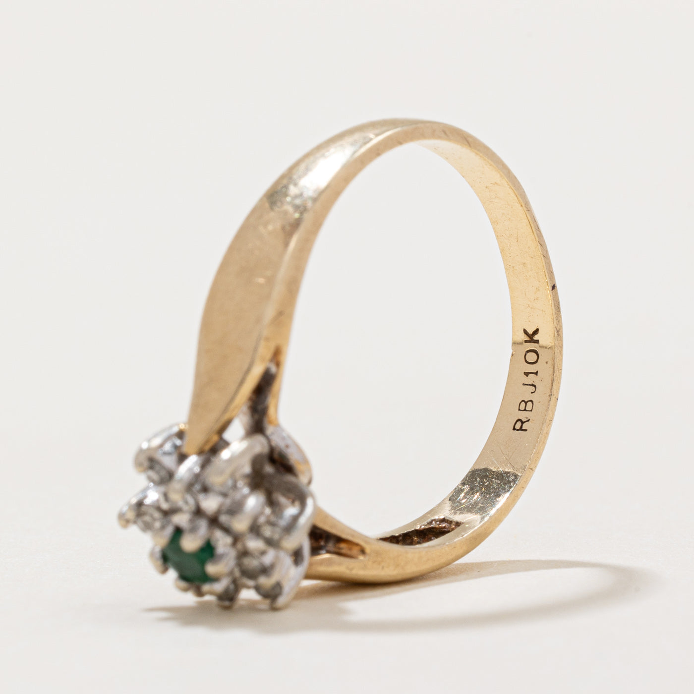 Emerald & Diamond Halo Ring | 0.05ct, 0.10ctw | SZ 6 |