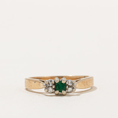 High Set Emerald & Diamond Ring | 0.06ct, 0.04ctw | SZ 5.75 |
