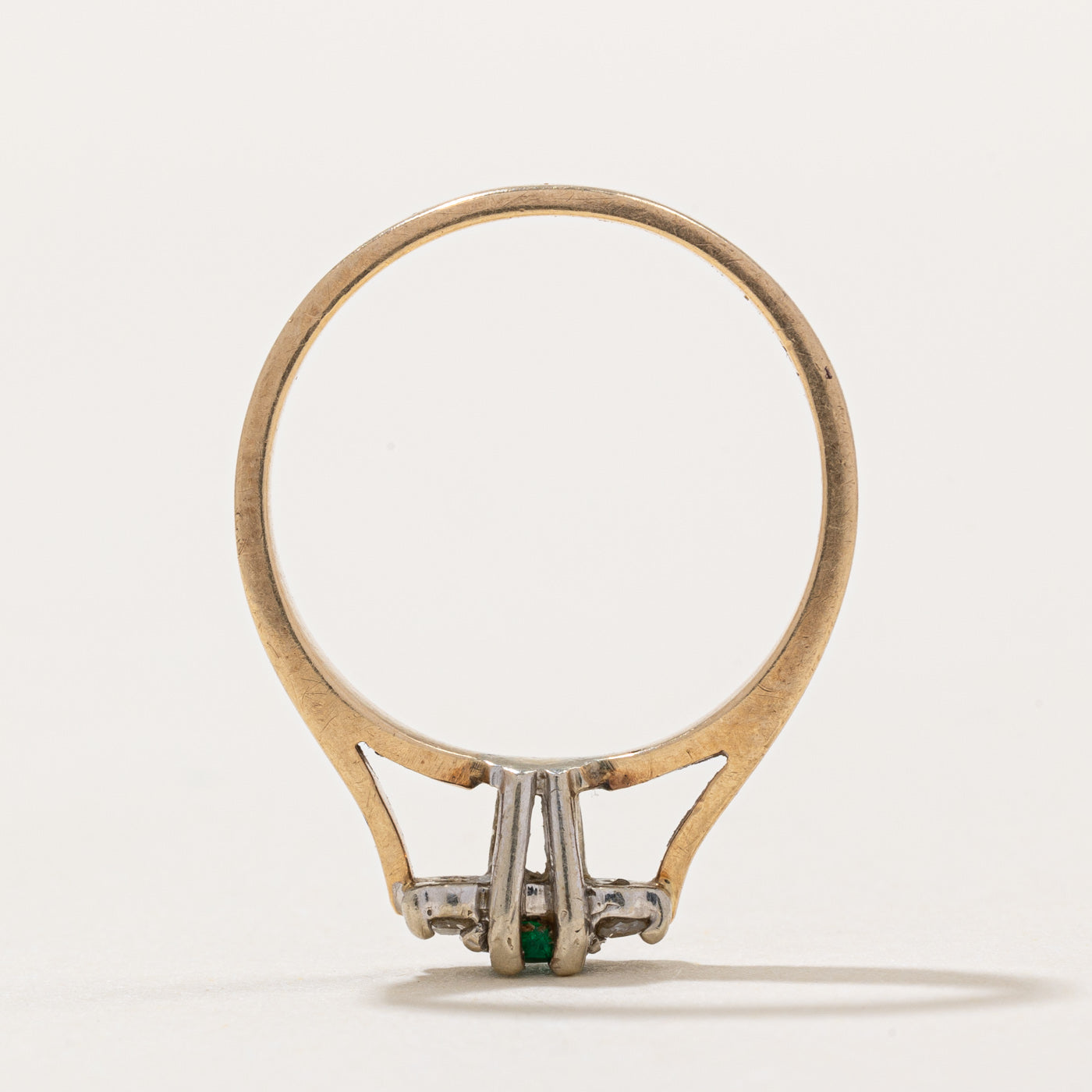 High Set Emerald & Diamond Ring | 0.06ct, 0.04ctw | SZ 5.75 |