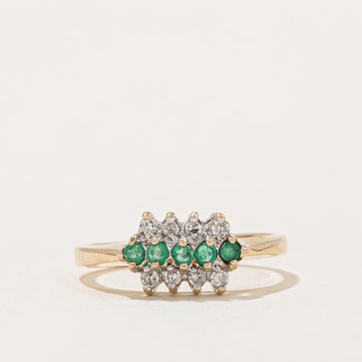 Diamond & Emerald Ring | 0.08ctw, 0.06ctw | SZ 3.75 |