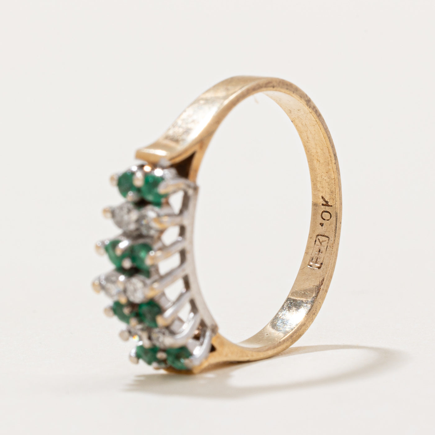 Emerald & Diamond Ring | 0.10ctw, 0.10ctw | SZ 6.25 |