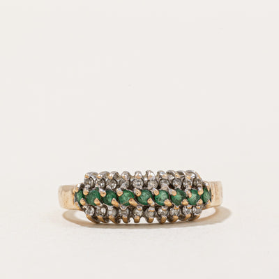 Emerald & Diamond Ring | 0.10ctw, 0.08ctw | SZ 5.75 |