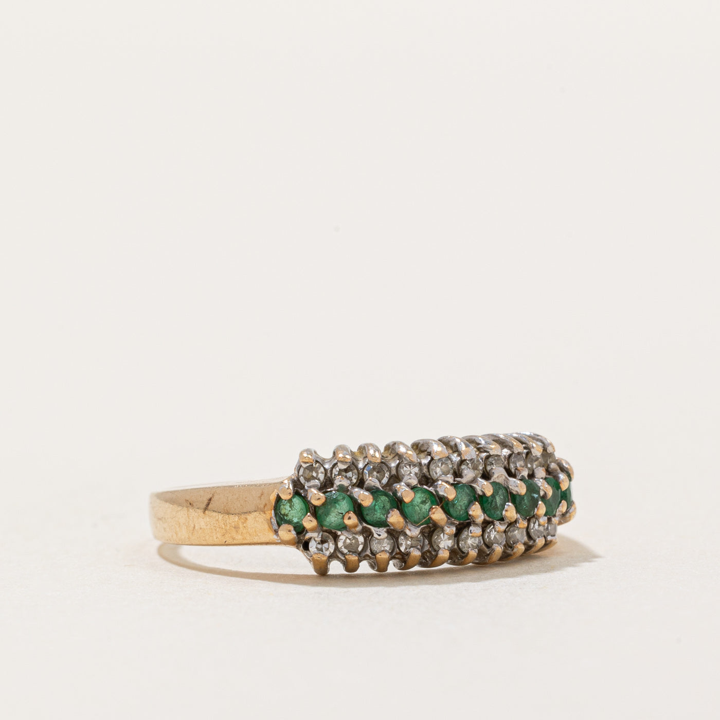 Emerald & Diamond Ring | 0.10ctw, 0.08ctw | SZ 5.75 |