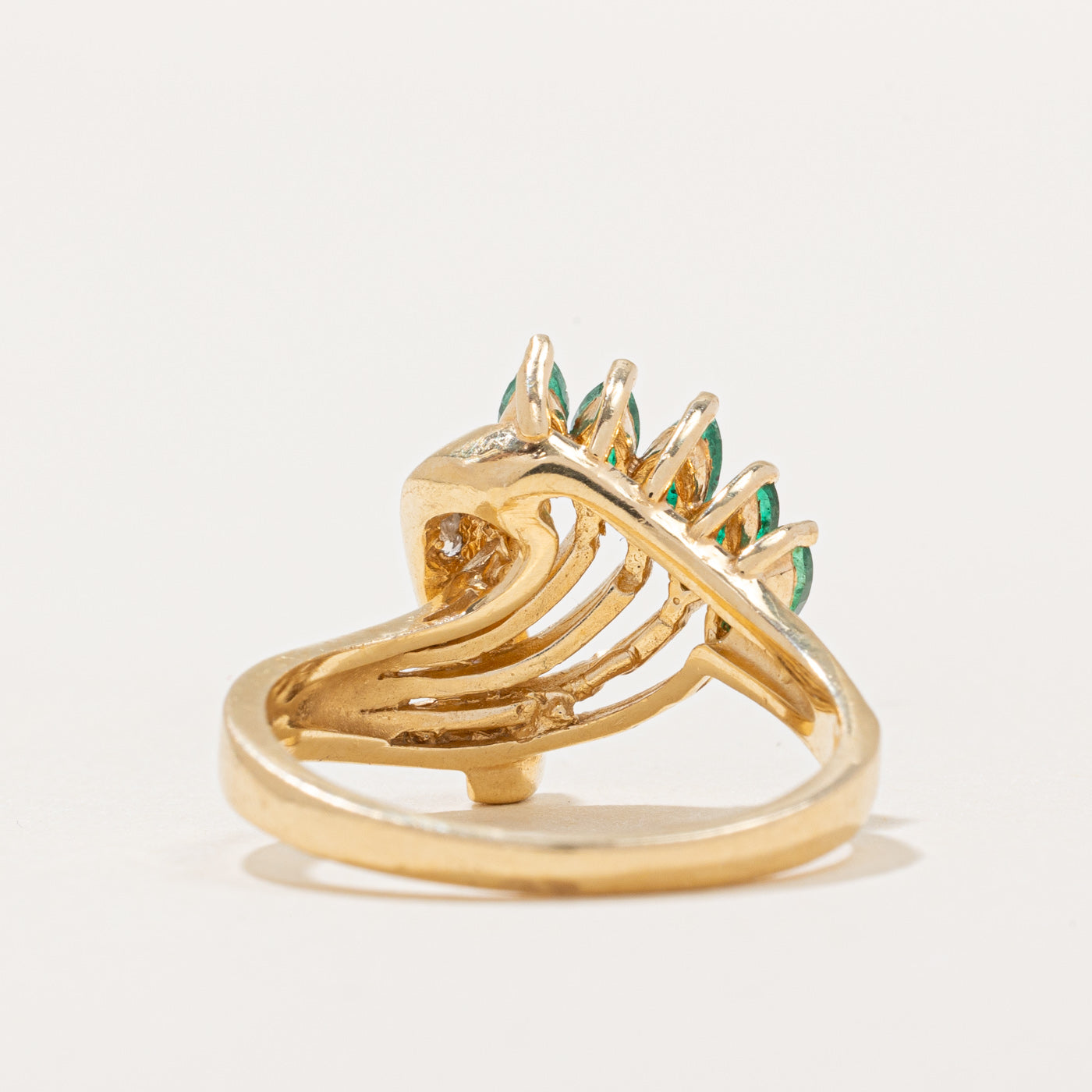 Emerald & Diamond Cocktail Ring | 0.30ctw, 0.11ctw | SZ 6.25 |