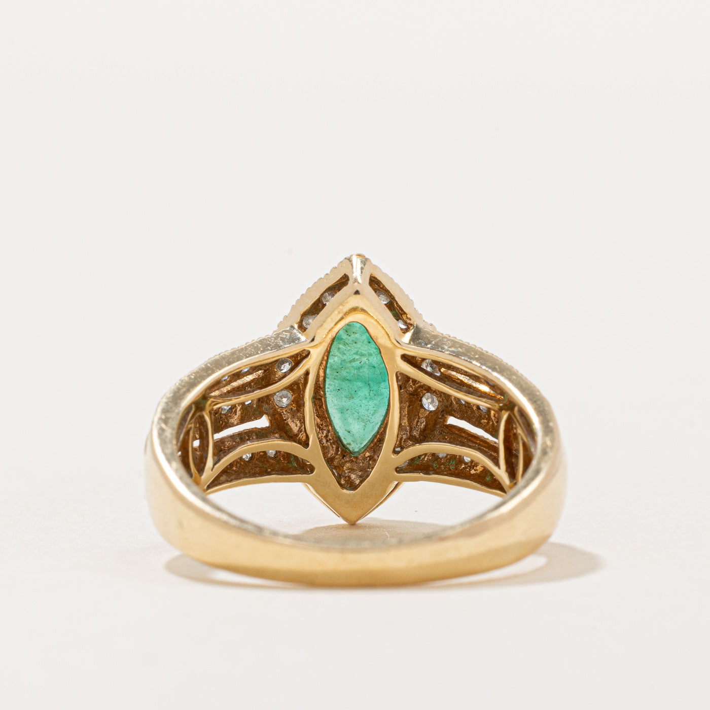 Emerald & Diamond Cocktail Ring | 0.65ct, 0.21ctw | SZ 7 |
