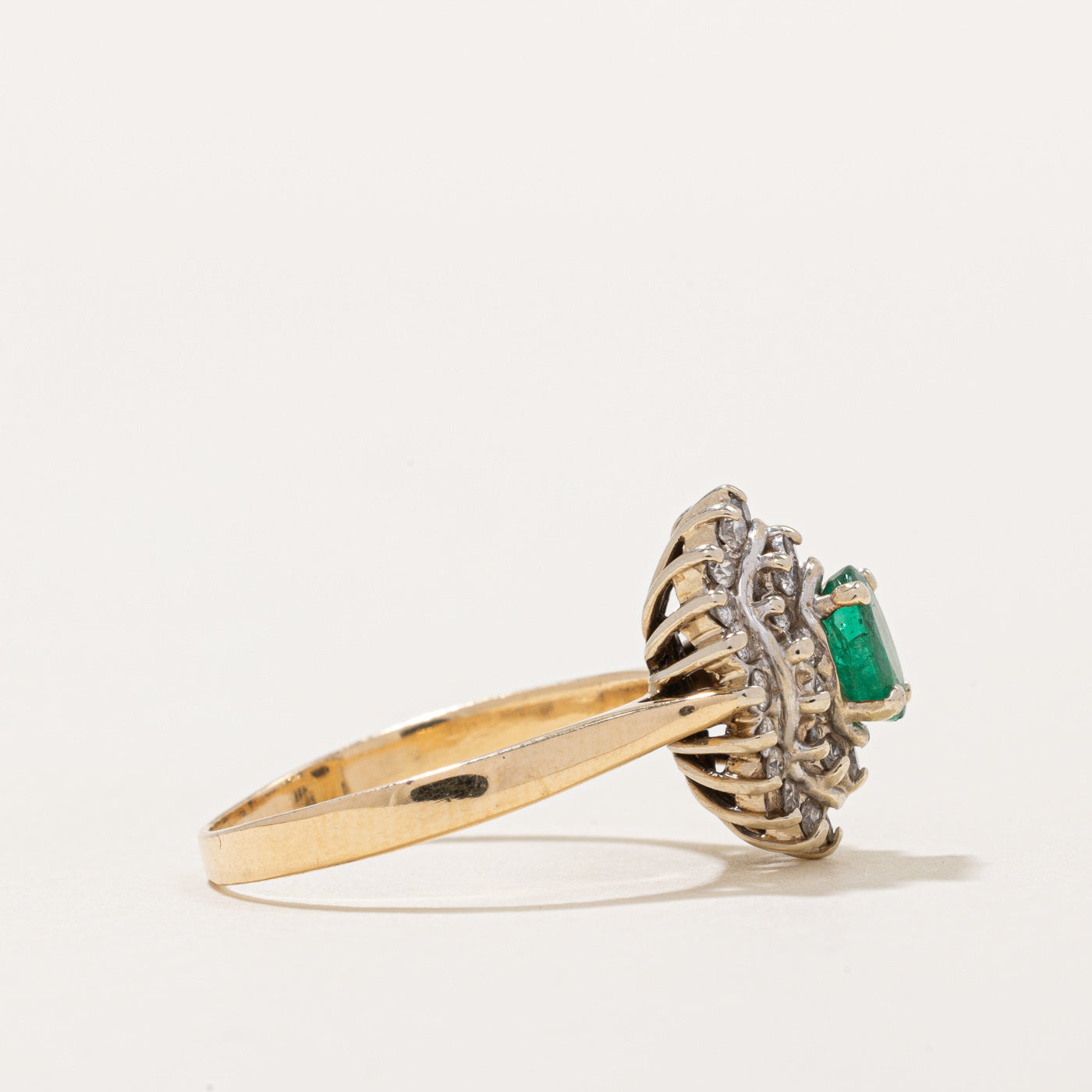 Emerald & Diamond Cluster Ring | 0.35ct, 0.34ctw | SZ 6.25 |