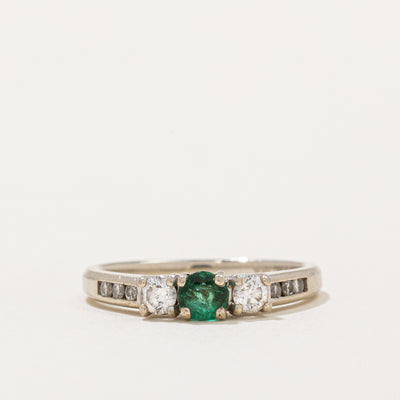 Emerald & Diamond Ring | 0.24ct, 0.26ctw | SZ 6.75 |