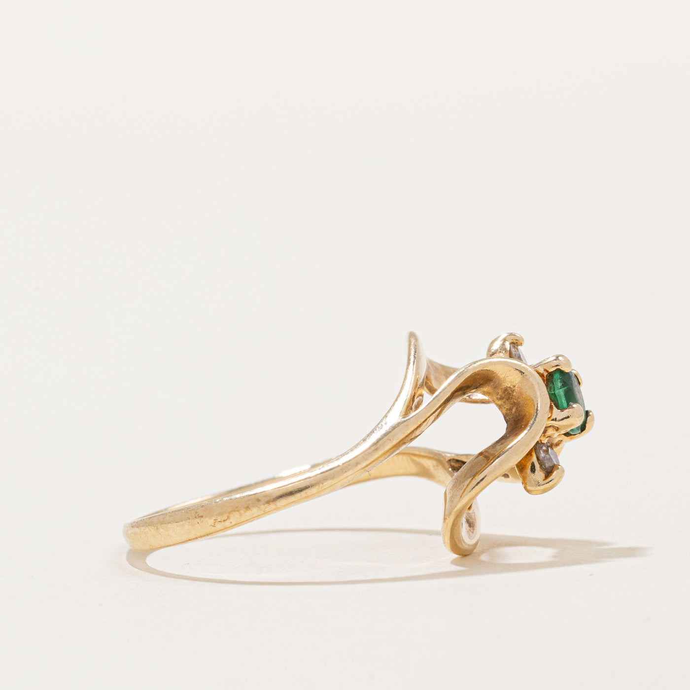 Emerald & Diamond Cocktail Ring | 0.15ct, 0.06ctw | SZ 5.25 |